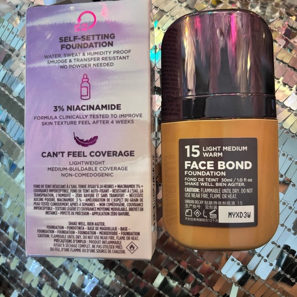 💝NIB Urban Decay Face Bond Foundation 15- Light-medium Warm💝 - Picture 3 of 7